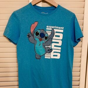 Vintage teal blue Graphic T-Shirt with ”Stitch” Cartoon Character Disney XL